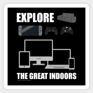 Explore The Great Indoors Gamer Novelty Gift Sticker